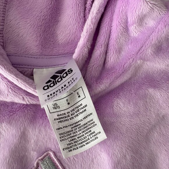 Adidas Purple Sweatshirt Hoodie Soft Fleece - Picture 5 of 7